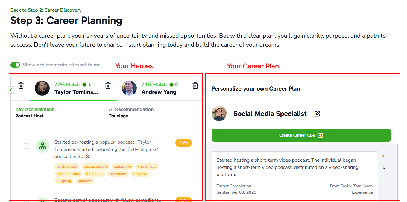 Step 3 Career Planning Panels